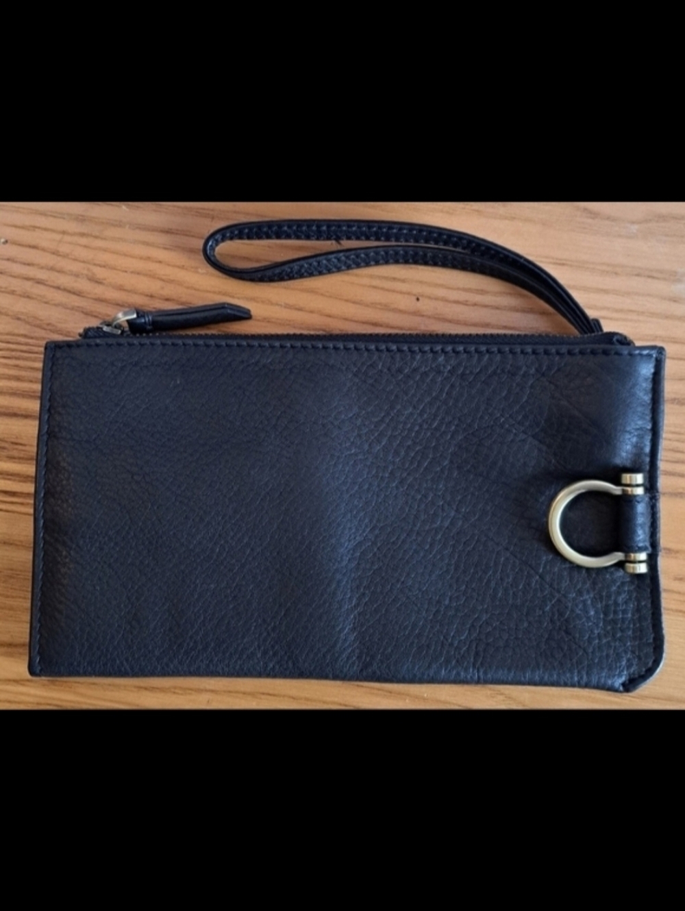 NWOT Sapahn Black Leather Casual Everyday Boho Wristlet Purse w/ Built-In Wallet